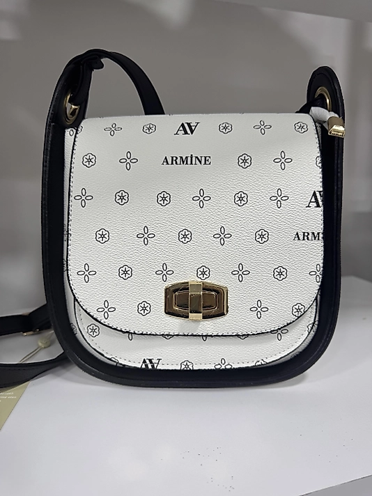 ARMİNE ÇANTA 139 BEYAZ BASKILI