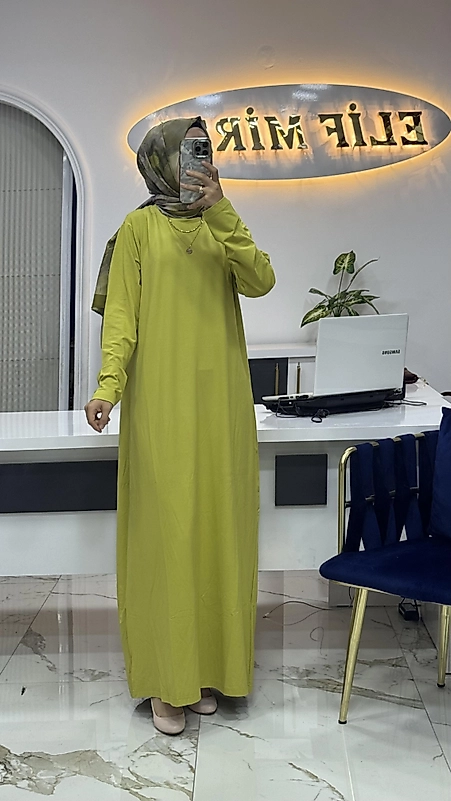 AYŞE AKAY PENYE ELBİSE YAĞ YEŞİLİ