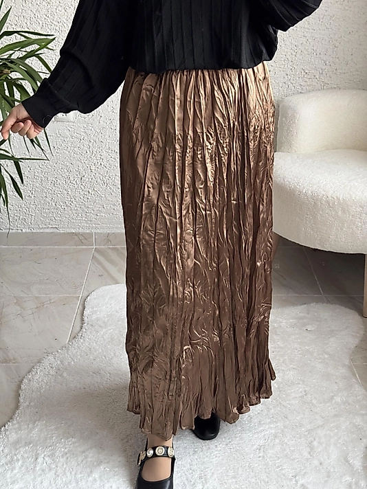 PAMUK SATEN KRAŞ KIRIŞTIRMA ETEK LATTE