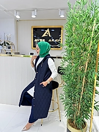 AYŞE AKAY KAPİTONE YELEK ASTARSIZ LACİVERT