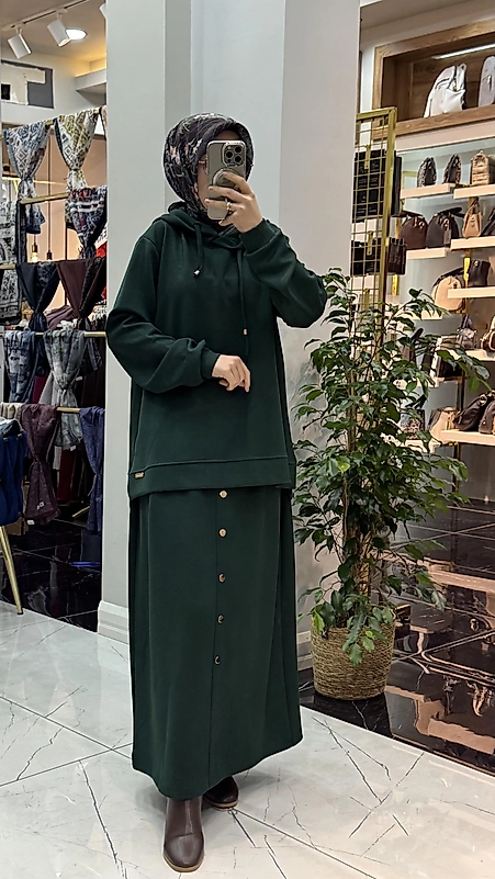 İTHAL OYSHO ETEKLİ TAKIM ZÜMRÜT YEŞİL