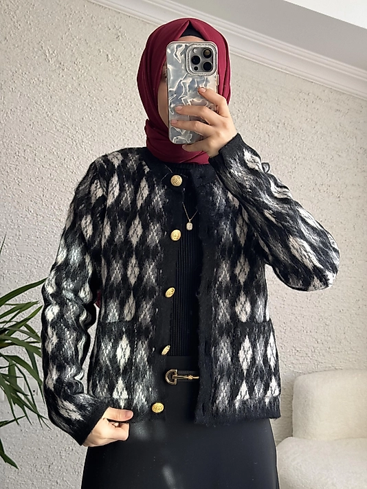 BAKLAVA DESEN HIRKA SİYAH