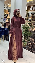 DANTEL DETAYLI İPEK QUPRA ELBİSE