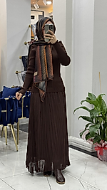 ŞİFON ETEK KAHVERENGİ