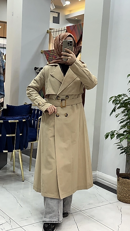 Nihle astarsız trençkot camel