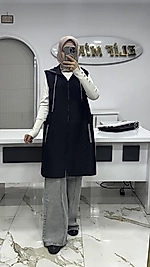 NOSHE KAPİTONE YELEK SİYAH