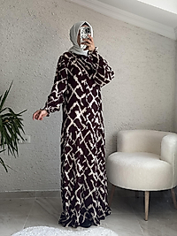 VİSKON ELBİSE MOR