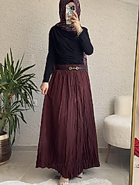 Bordo Kraş kırıştırma etek