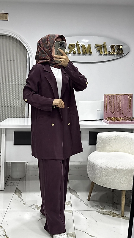 8753 BLEZER CEKETLİ TAKIM MÜRDÜM