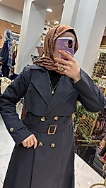 NİHLE ASTARSIZ TRENÇKOT LACİVERT