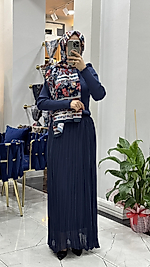 ŞİFON ETEK İNDİGO