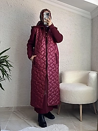 TRİKO DETAYLI KAPİTONE MONT BORDO RENK