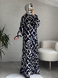 VİSKON ELBİSE LACİVERT