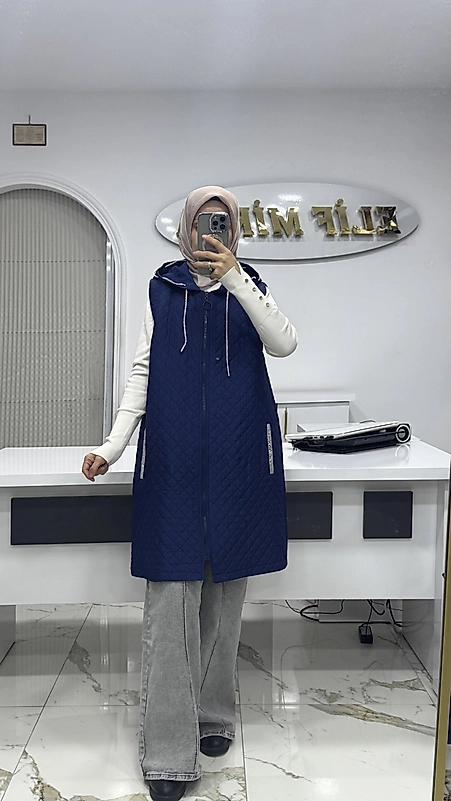 NOSHE KAPİTONE YELEK MAVİ