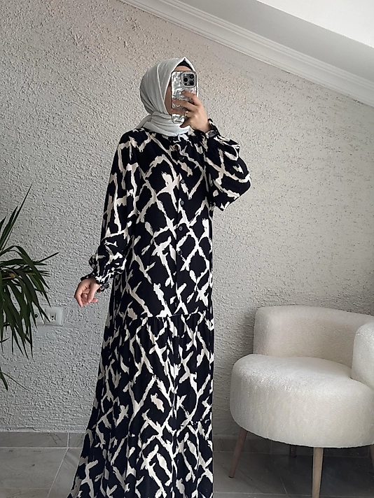 VİSKON ELBİSE SİYAH