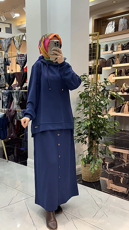 İTHAL OYSHO ETEKLİ TAKIM MAVİ