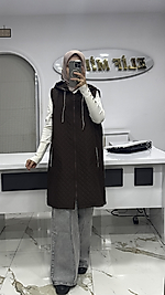 NOSHE KAPİTONE YELEK KAHVE