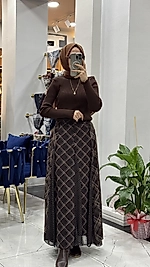 EKOSE DESEN ŞİFON ETEK