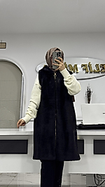PREMİUM KALİTE ANGORA YELEK SİYAH