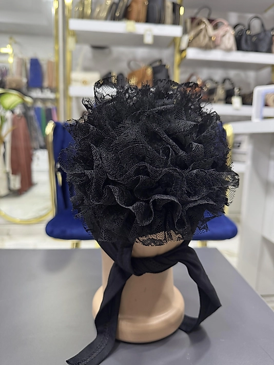 DİKİŞLİ FIRFIRLI BONE SİYAH