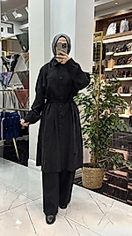 Loren uzun gömlekli takım Siyah