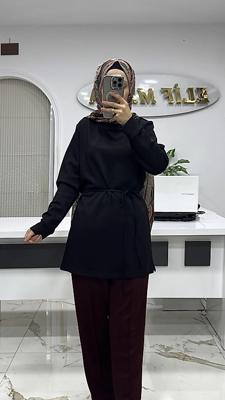 BAĞLAMA DETAYLI SWEET SİYAH